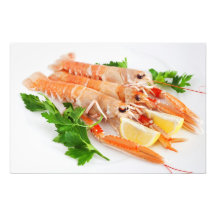 crevettes roses avec le citron et le persil photographie