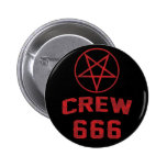Crew 666 Pentagram Pinback Button