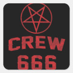 Crew 666 Pentagram Square Sticker