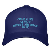 CREW CHIEF OFFUTT AIR FORCE BASE EMBROIDERED BASEBALL CAPS