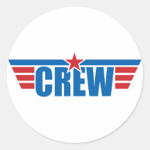 Crew Wings Badge - Aviation Round Stickers