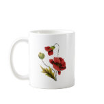 Crewel Embroidery Red Poppy Mugs
