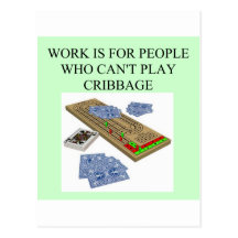 cribbage players postcard