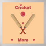 Cricket Mom Hearts Posters