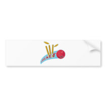 cricket sports ball wicket bumper sticker