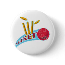 cricket sports ball wicket pinback button