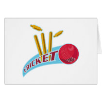 cricket sports ball wicket card