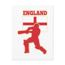 cricket sports batsman England flag Post Card