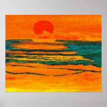 CricketDiane Ocean Poster - Graphic Sun Seascape