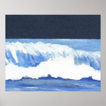 CricketDiane Ocean Poster Roaring Moonlit Wave