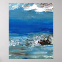 CricketDiane Ocean Poster - Rocks in the Surf