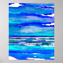CricketDiane Ocean Poster Tranquil Sunset on Beach