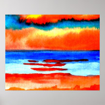 CricketDiane Ocean Poster - Vibrant Sunset 2
