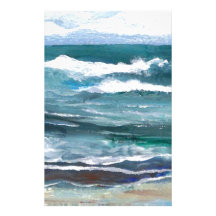 Cricket's Sea - Ocean Waves Beach Gifts Customized Stationery