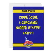 Crime Scene Cupcake Murder Mystery Invitation