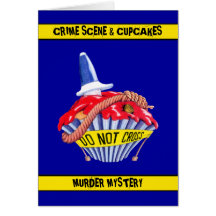 Crime Scene Cupcake Murder Mystery Invitation Card