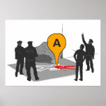 Crime Scene Map with Police and Body Outline Poster