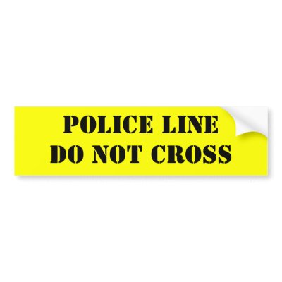 "Crime Scene"  Theresa Hartman Bumper Sticker by hartmanartsource