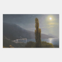 Crimean Coast in Moonlight Ivan Aivazovsky Stickers