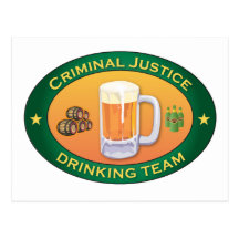 Criminal Justice Drinking Team Post Cards