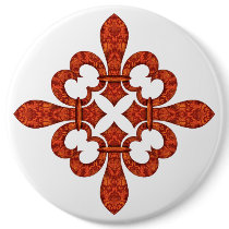 Crimson Garden Fleur Pinback Button