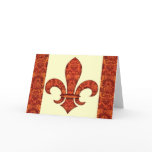Crimson Garden Fleur de lis Greeting Cards