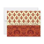 Crimson Garden Fleur de lis Custom Invite