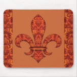Crimson Garden Fleur de lis Mouse Pad