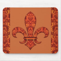 Crimson Garden Fleur de lis Mouse Pad