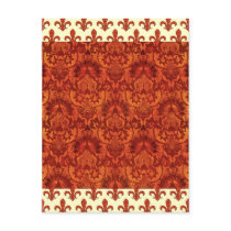 Crimson Garden Fleur de lis Post Card