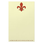 Crimson Garden Fleur de lis stationery