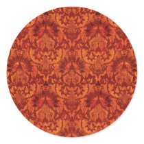 Crimson Garden Fleur de lis Round Stickers