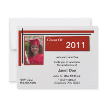 Crimson Graduation Photo Announcement