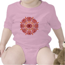 Crimson Mandala Baby Onesie t-shirts