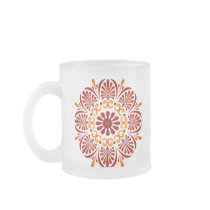 Crimson Mandala Frosted Glass Mug