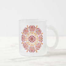 Crimson Mandala Frosted Glass Mug