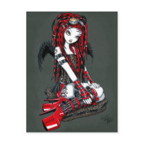 "Crimson" Red Tattoo Cyber Goth Angel Postcard