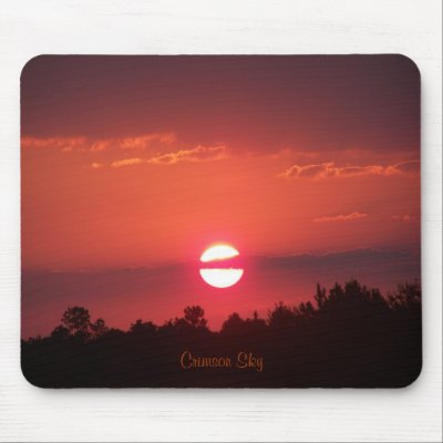 Crimson Sky Mouse Pads by Aurore_Rose