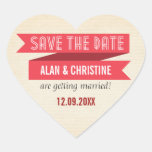 Crimson Trendy Banner Save the Date Stickers