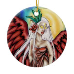 Crimson Wings Round Ornament