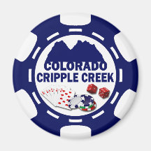 CRIPPLE COLORADO POKER CHIP FRIDGE MAGNETS