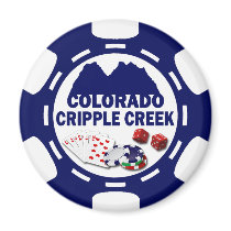 CRIPPLE COLORADO POKER CHIP FRIDGE MAGNETS