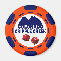 CRIPPLE COLORADO POKER CHIP REFRIGERATOR MAGNET