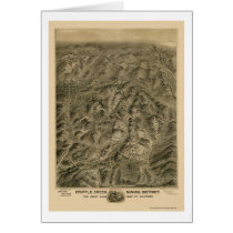 Cripple Creek, CO Panoramic Map - 1895 Greeting Card
