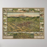 Cripple Creek Colorado 1896 Panoramic Map Poster
