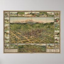 Cripple Creek Colorado 1896 Panoramic Map Poster