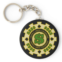 Cripple Creek Colorado Poker Chip Key Chain
