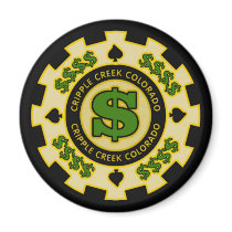 Cripple Creek Colorado Poker Chip Magnets