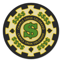 Cripple Creek Colorado Poker Chip Sticker
