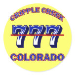 CRIPPLE CREEK, COLORADO ROUND STICKERS